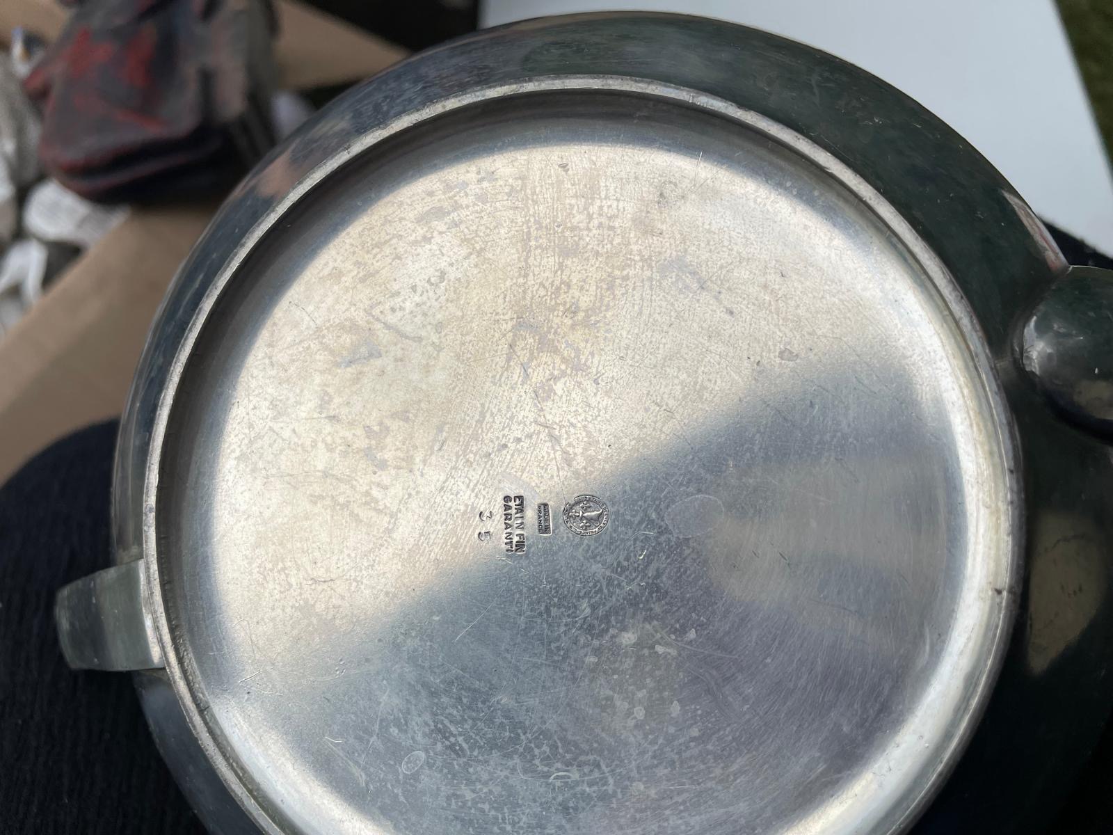 Théllière et cafetière étain fin