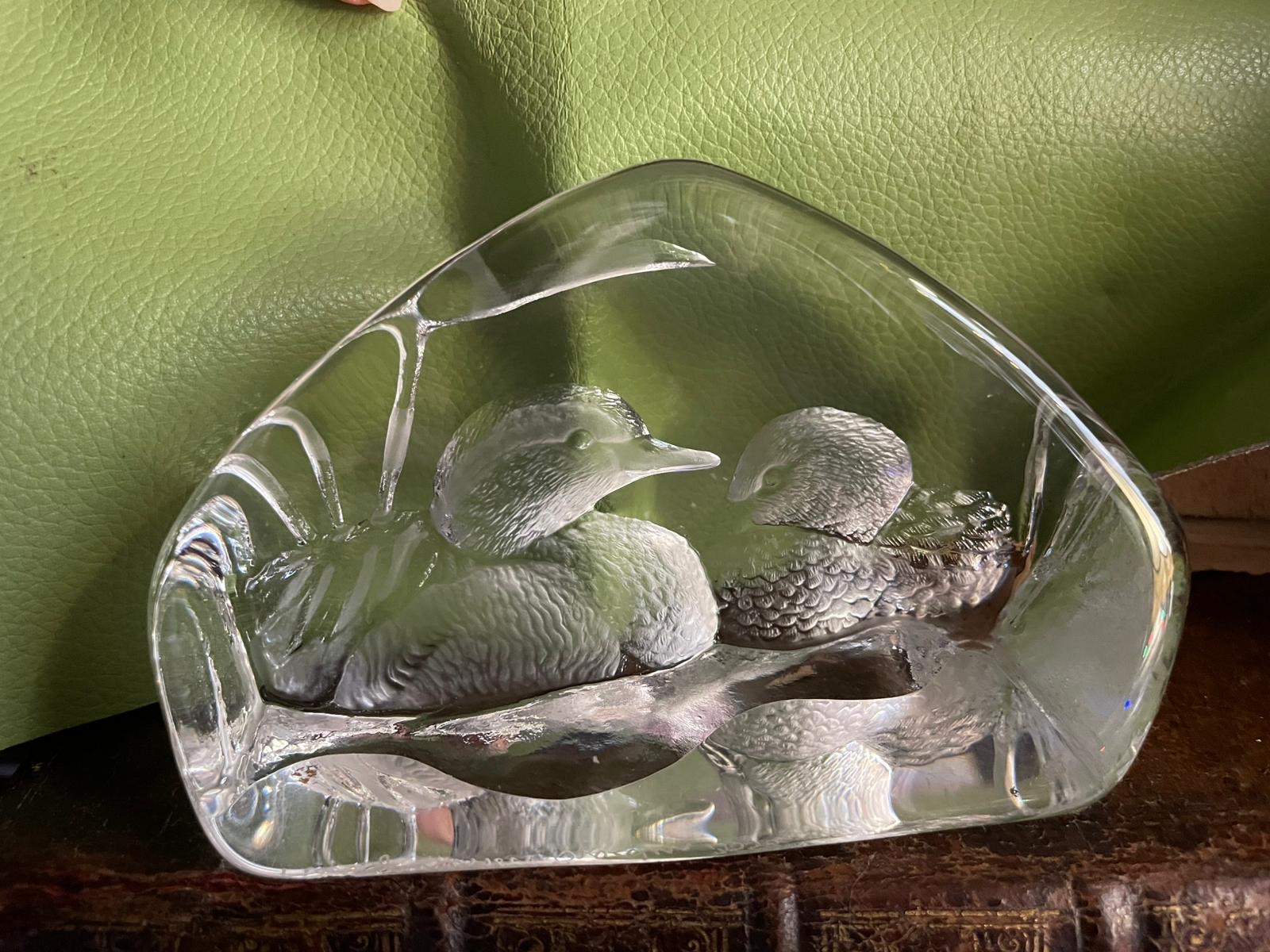 canards gravés dans le verre